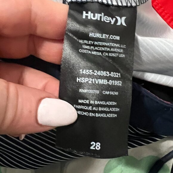 Hurley Board Shorts Men's 28 Patriotic USA Red White Blue - Picture 5 of 6